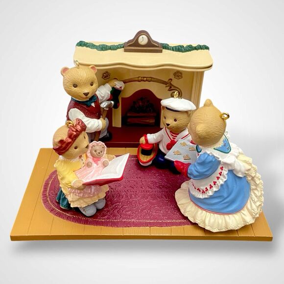 1993 Hallmark Bearingers Ornament Complete Set Fireplace Display Christmas Decor - Picture 5 of 11